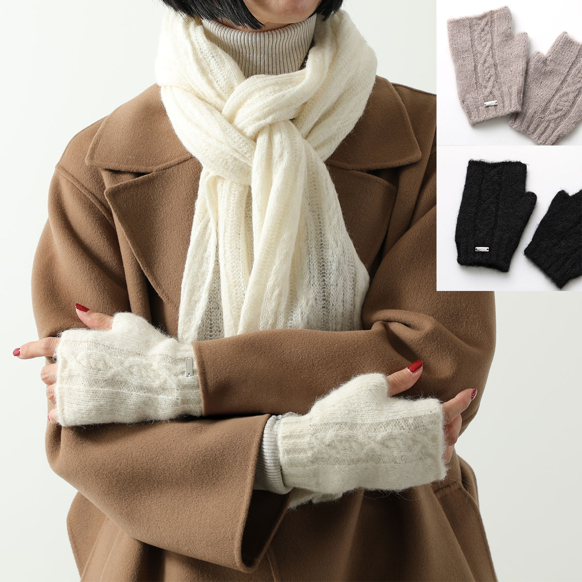 HERNO Resort ヘルノ リゾート 手袋 GUA0001DR 70275 レディース アルパカブレンド グローブ フィンガーレス アームウォーマー カラー3色