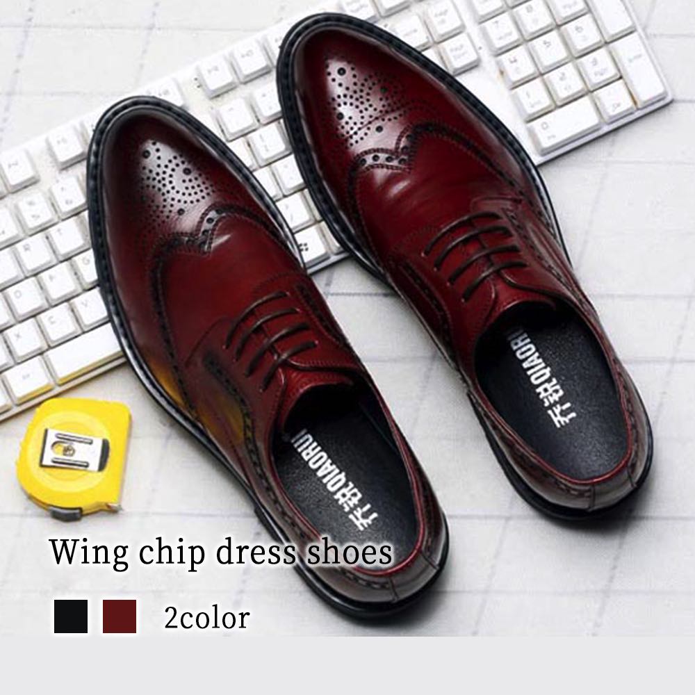 ビジネスシューズ メンズ ウイングチップドレスシューズ 本革 スニーカー 革 厚底 人気 レザー 靴 滑らない 歩きやすい 夏 秋 カジュアル 走れる ブランド おすすめ 紐 革靴 ショートブーツ ブ 10,354円