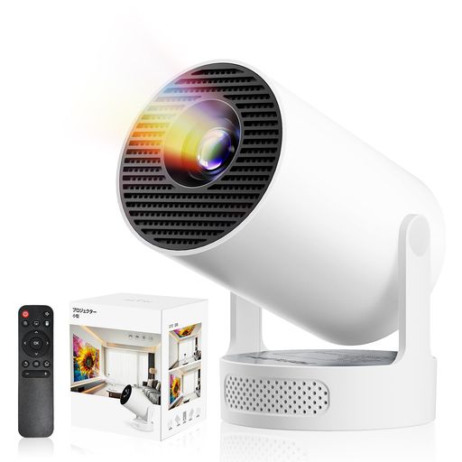 Philoent プロジェクター 家庭用 超小型 【2026アップグレード版Android TV14.0搭載&270回転&HiFi外部スピーカー】 27000LM 1080P 4K対応 短距離投影 高