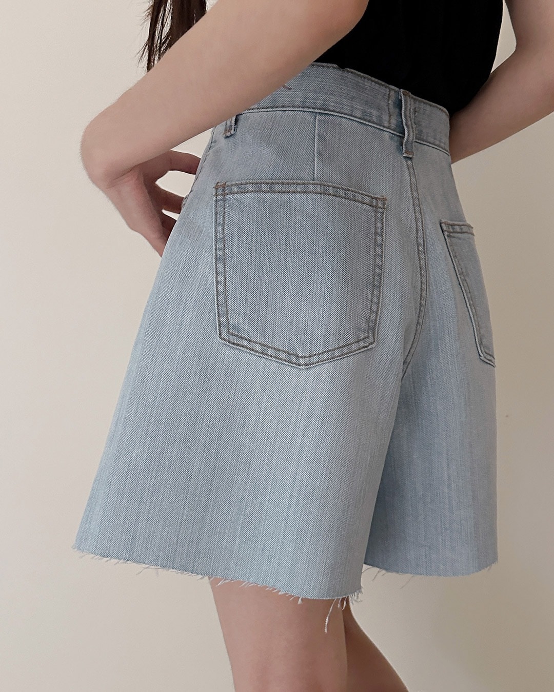 ディープデニムショートパンツ韓国ファッション レディース