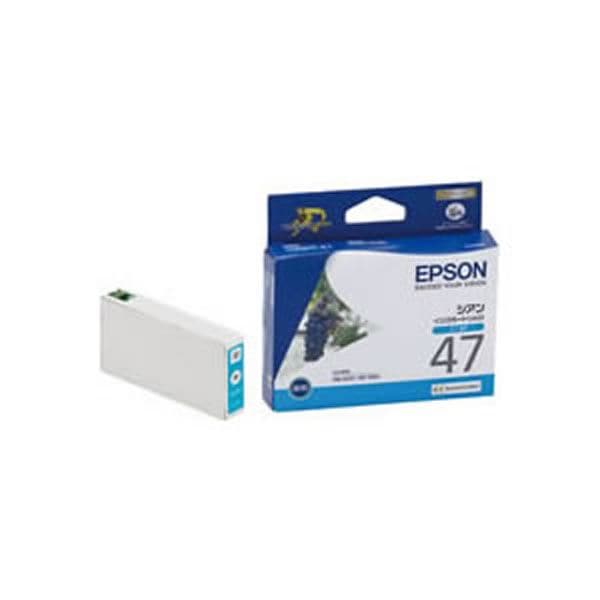 (業務用5セット)(純正品) EPSON エプソン インクカートリッジ/トナーカートリッジ (ICC47 C シアン) ×5セット