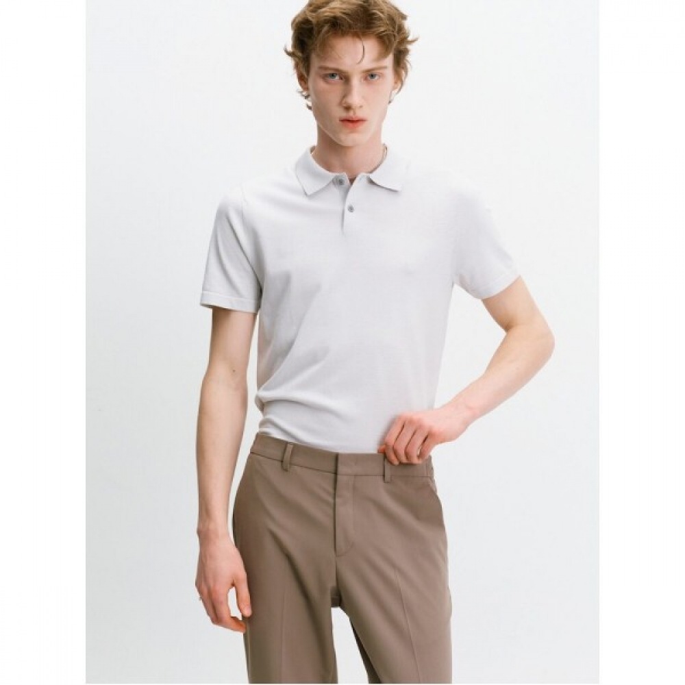 （ロガディス）リラックスティーカラーネックセーター-ライトグレー（RY4351CL12）