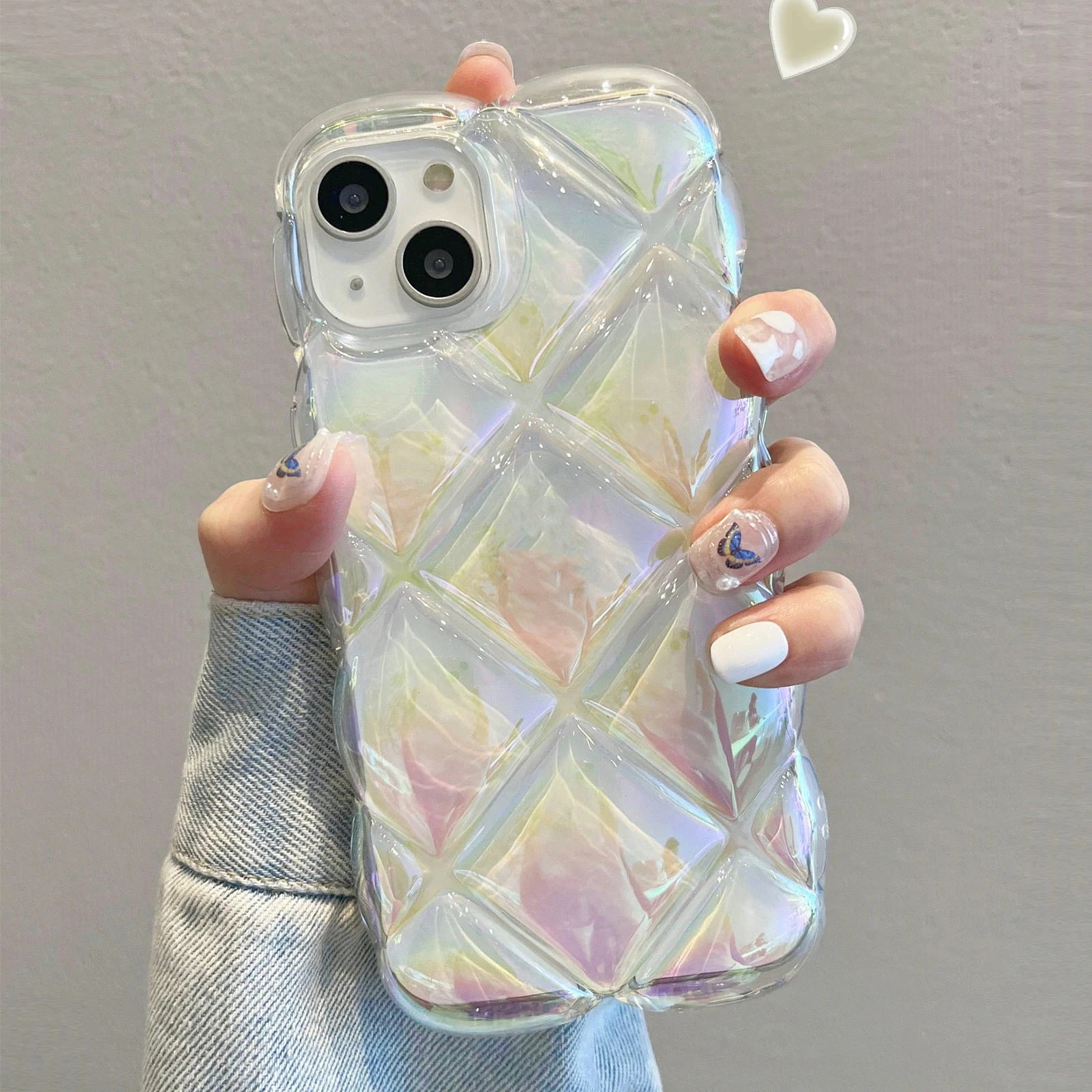 iphone14 ケース透明　クリア キラキラ カラフル リンジ 保護ケース 個性的 iphone15 ケース 全面保護 iphone13 ケース スマホケース