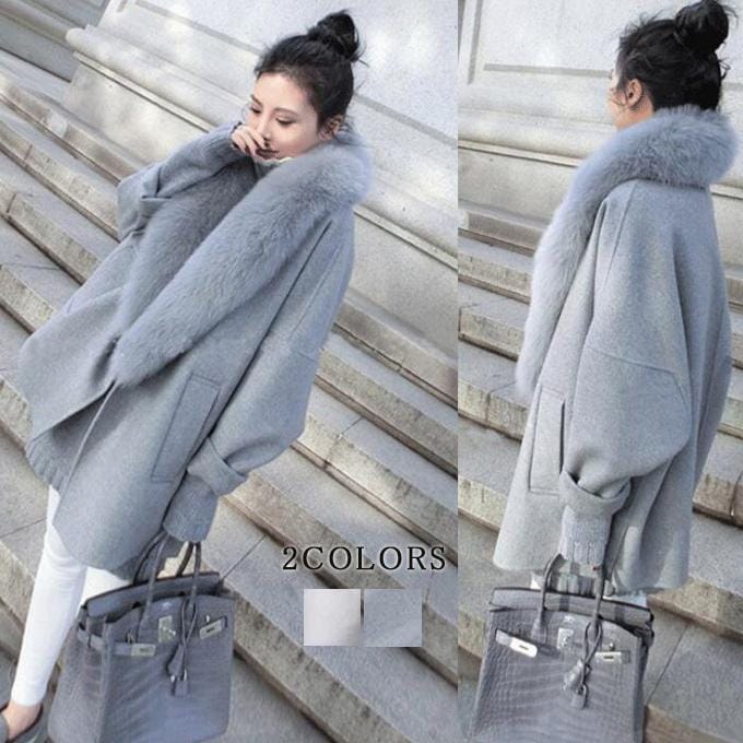 チェスターコート レディース ウールコート ロングコート ファー襟 あったか セレブ風 大きいサイズ 厚手 通勤 アウター 秋冬