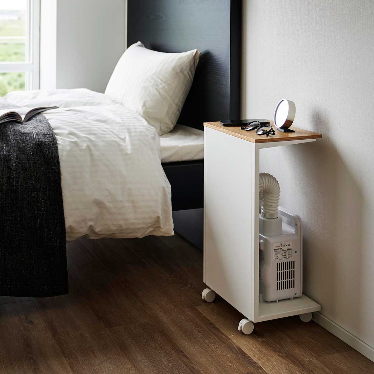 布団乾燥機収納 山崎実業 tower タワー キャスター付き 目隠し布団乾燥機スタンド 1415 ホワイト