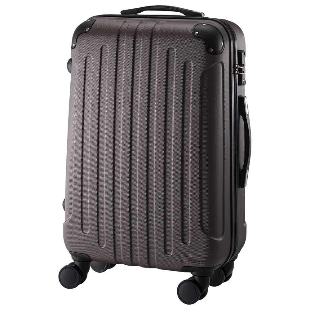 アイリスプラザ(IRIS PLAZA) スーツケース キャリーケース Mサイズ ダブルキャスター TSAロック ダイヤル式 ダブルキャスター 63L 3~7泊 サイド持ち手付き ABS樹脂 360度回