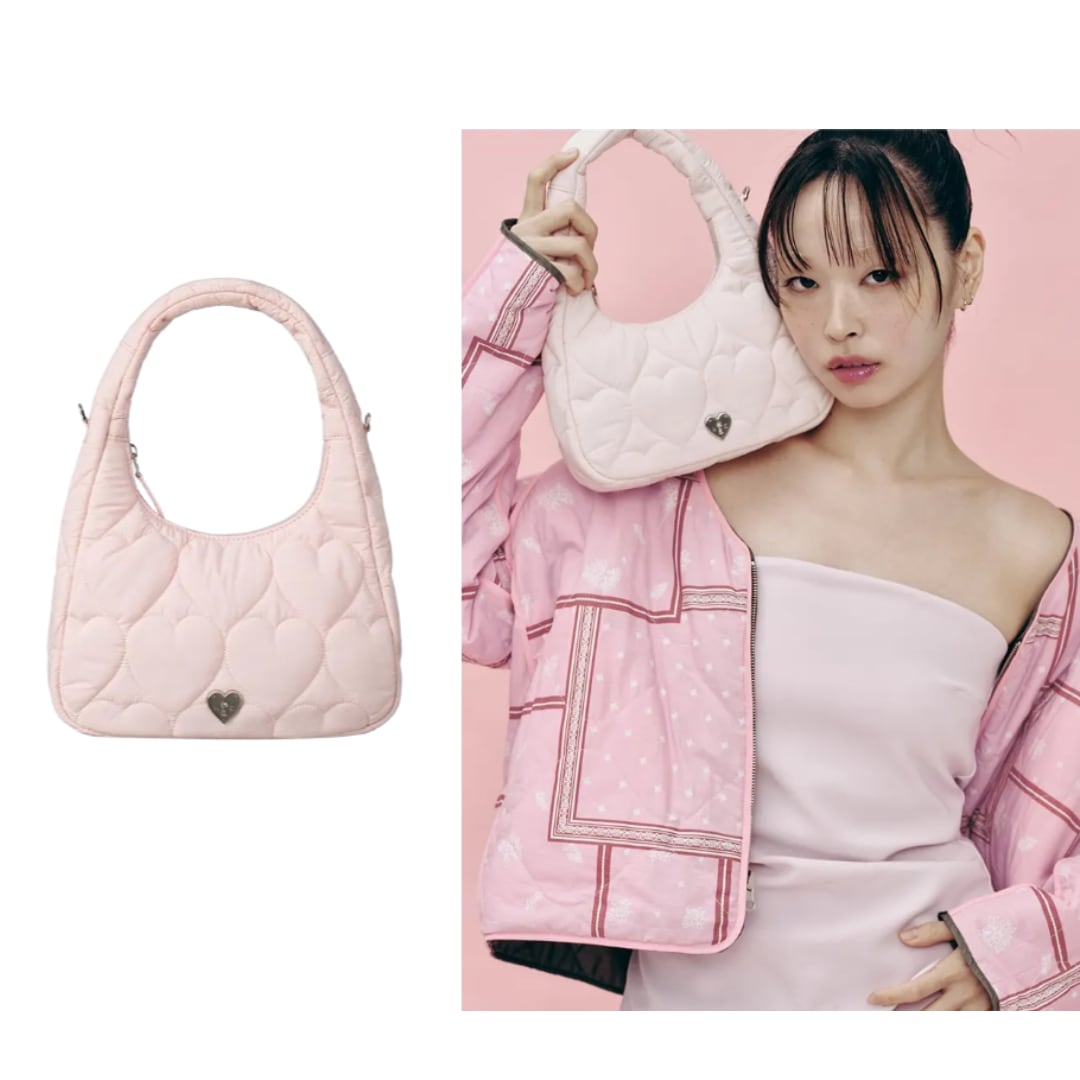 [High cheeks] Heart Padded Tote Bag