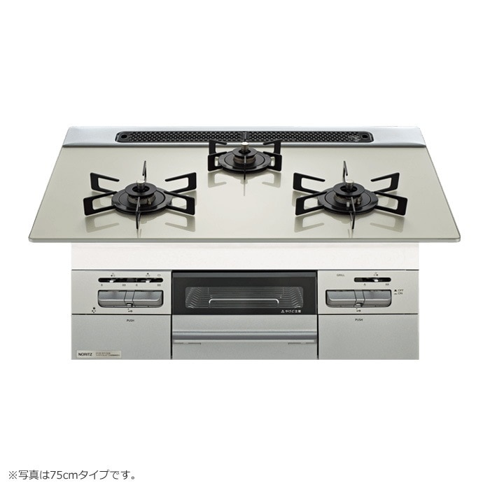 プロパンガス用 60cm天板ビルトインコンロ Mikke ミッケ N3WV6RWAP2SIC-LPG ムーンシルバー