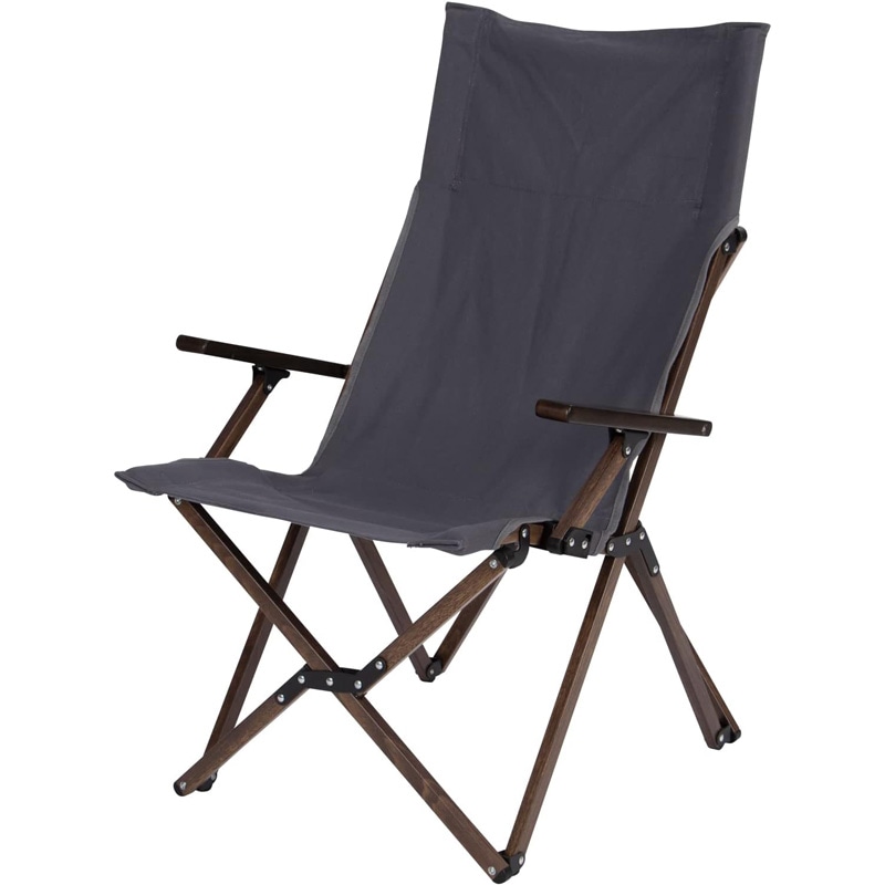 un＋usual ウッド調フォールディングチェア アウトドア ウッド調 収納袋付き 背面ポケット UN2-FC66DGRY