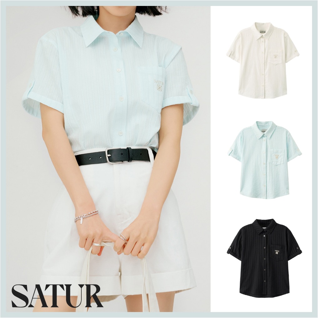 (W) Roll Up Half Shirt