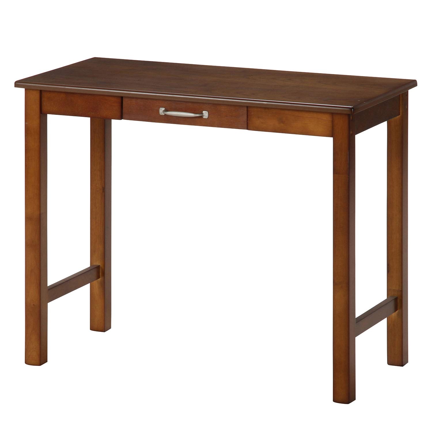 不二貿易(Fujiboeki) デスク 机 幅90×奥行45×高さ72cm ミディアムブラウン 脚部天然木使用 引出収納 組立商品 マンチェスター 95784