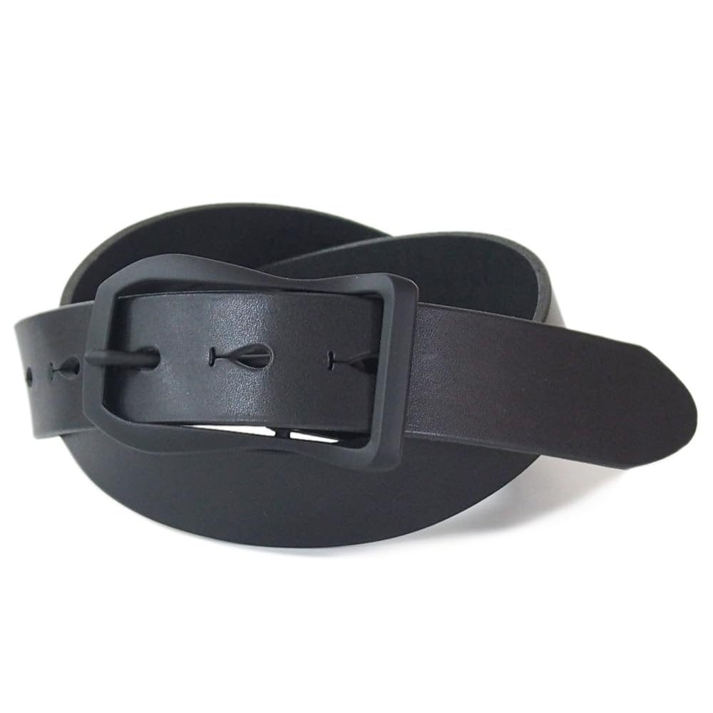 [KOGUMA BELT] ベルト 黒を楽しむ 栃木レザー 日本製 ヌメ革 黒 クロ バックル メンズ レディース 牛革 革 本革 レザー 35mm幅 3.5cm幅 カジュアル フリーサイズ シンプル