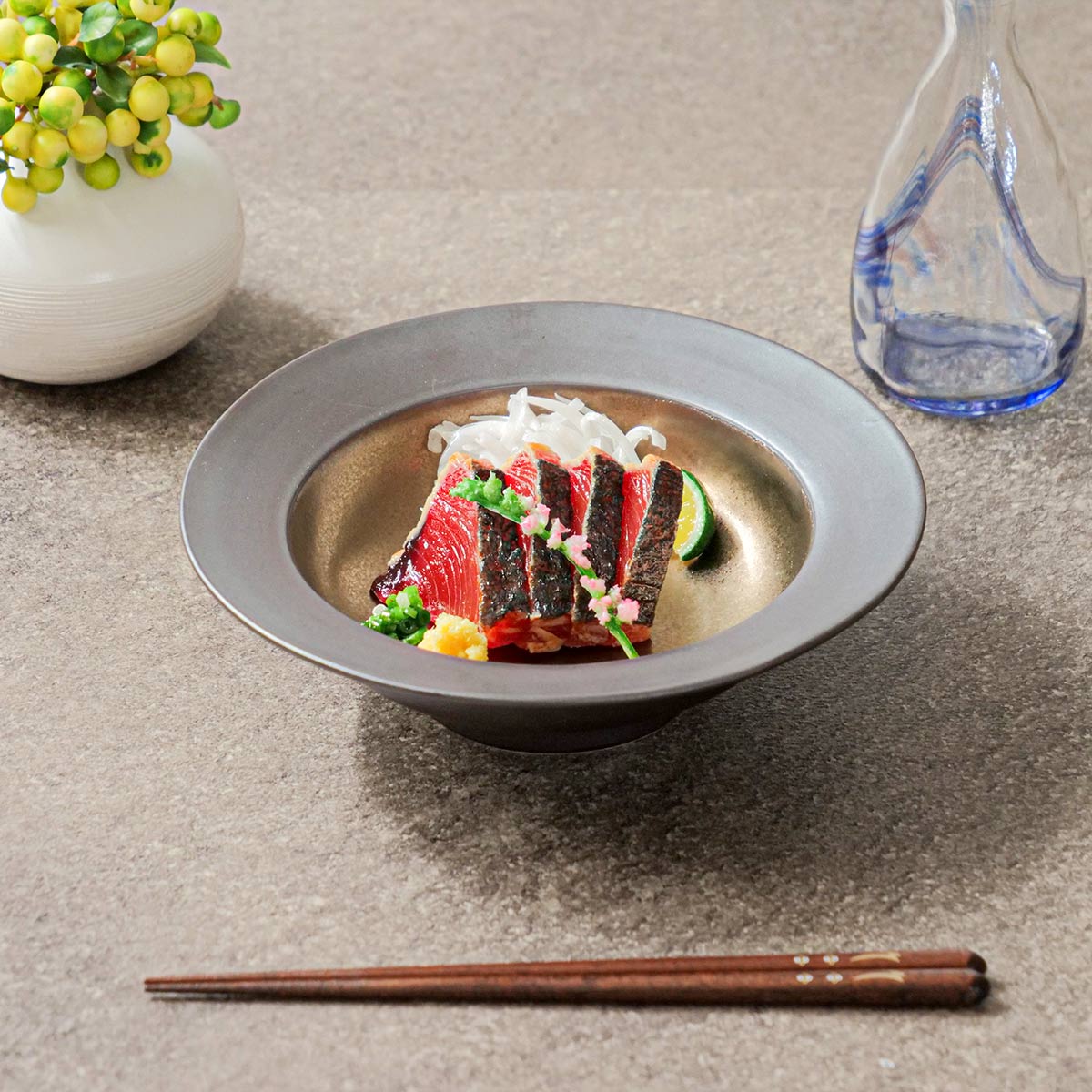 リムクーププレート 21.5cm M.STYLE 武蔵 磁器 美濃焼 食器 和食器 日本製