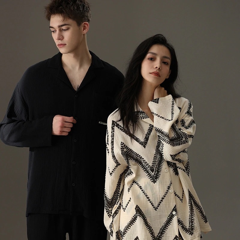 今年も人気！a類抗菌防ダニパジャマ女性春秋純綿新部屋着寝間着カップルスーツ男性ルームウェア30%制限