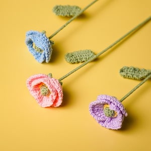 完成したケシの織りブーケ Diy ウールり造花母の日教師の日誕生日プレゼント