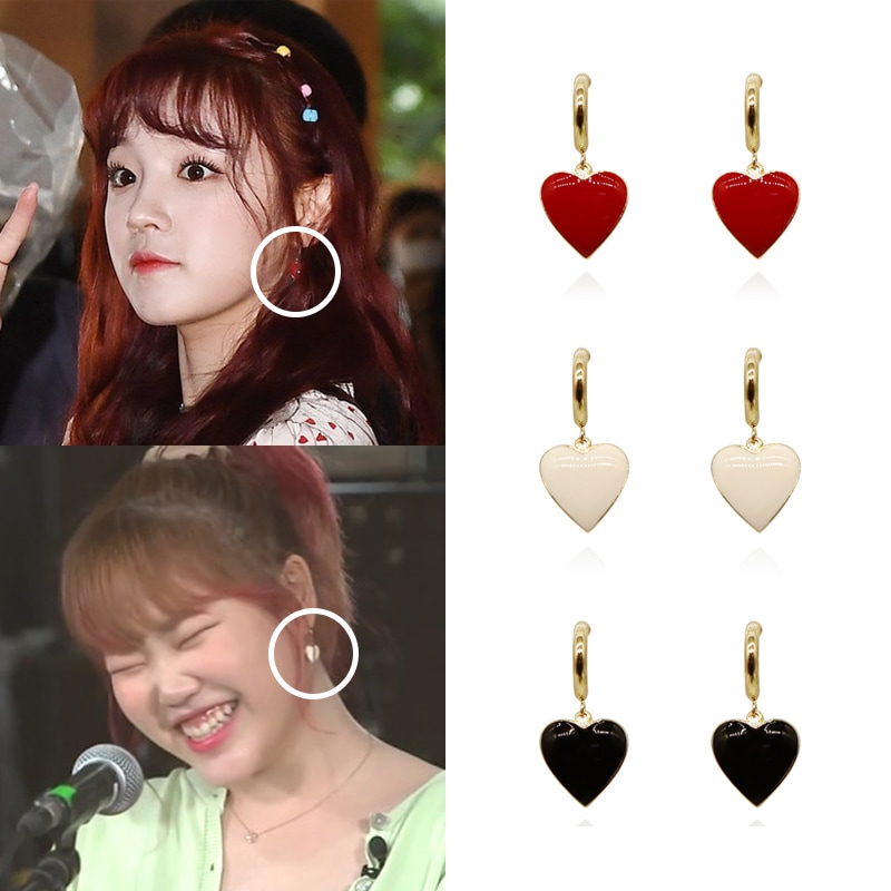 [子供たちのウギビギンアゲインスヒョン着用] COLOR HEART DROP EARINGSデイリーリング/ 人気ジュエリー /韓国ファッションジュエリー /k-popアイドル着用/韓国の人気ア