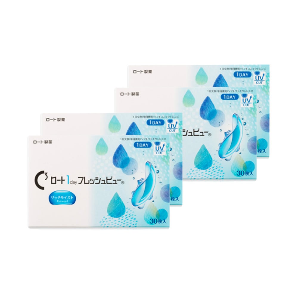 (30枚)【4箱】 ロート1dayフレッシュビューリッチモイスト Rohto正規販売店
