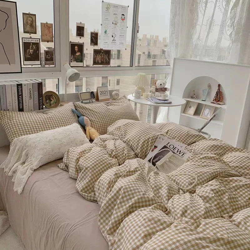 ins人気 韓国 布団カバー 四点セット 寝具セット フリル 柔らか 布団セット 抗菌