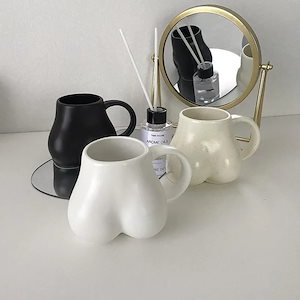 バットカップお尻カップソリッドカラーセラミックマグコーヒーカップドリンクカップアートカップ