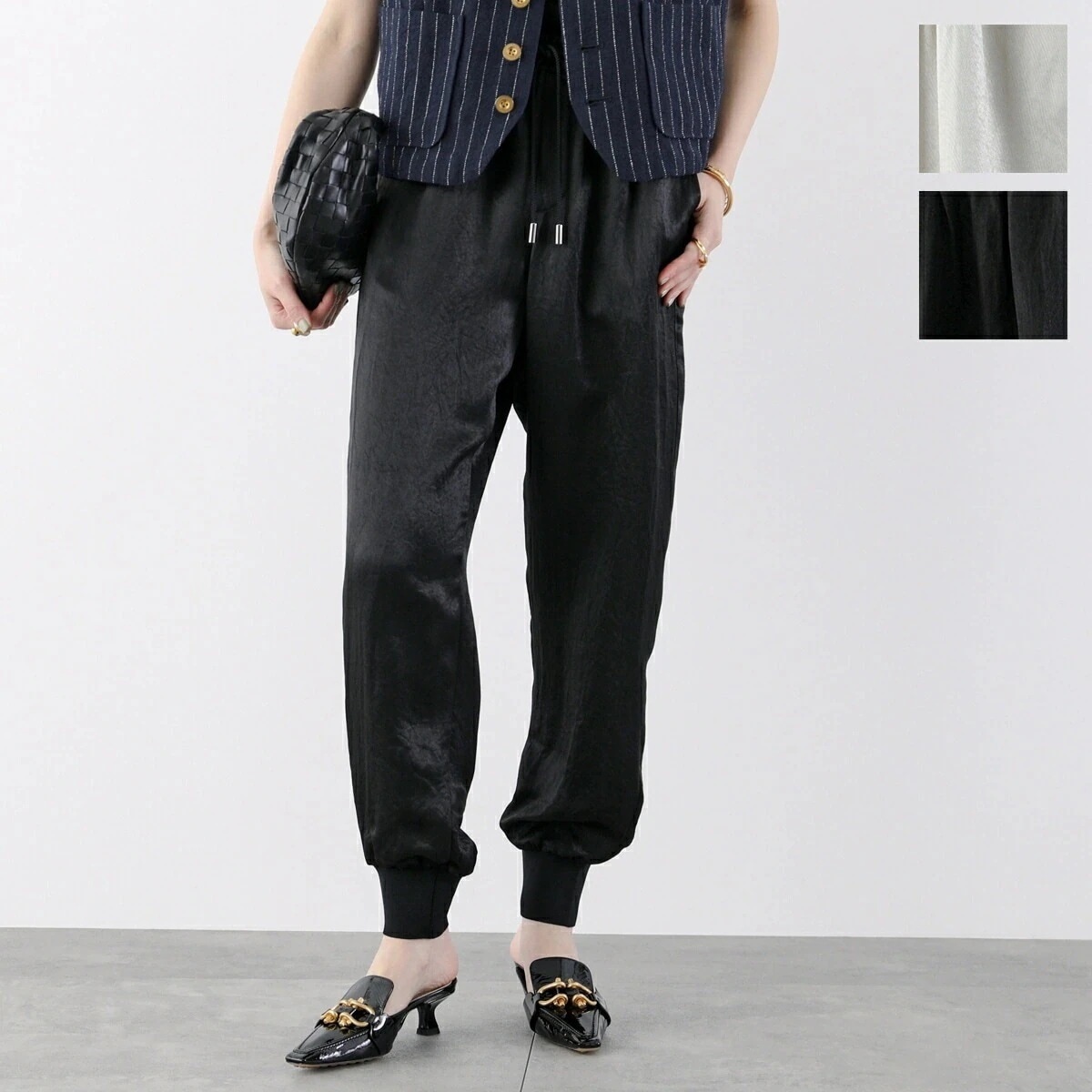 MICA&DEAL マイカ＆ディール サテンパンツ 0125103025 レディース 裾リブ ジョガーパンツ イージーパンツ カラー2色 【mega】