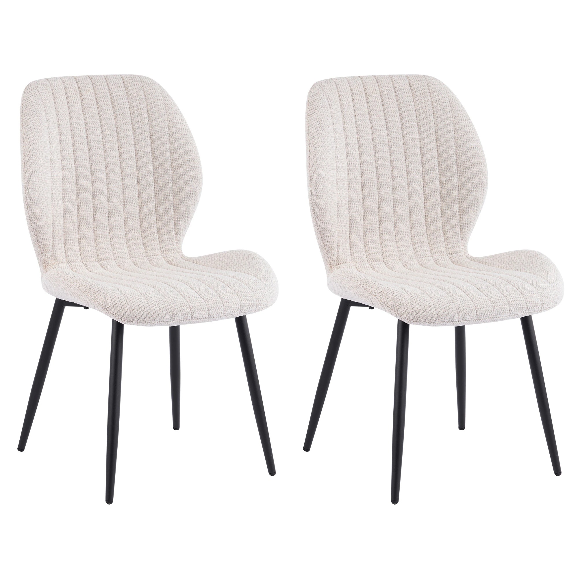 25【セット2脚】ダイニングチェア 椅子 コンパクト アジャスター付き 肌に優しい スチール脚 来客対応チェア おしゃれ 組立簡単 北欧風 イス テレワーク 在宅ワーク 圧力分散 耐荷重80~100k