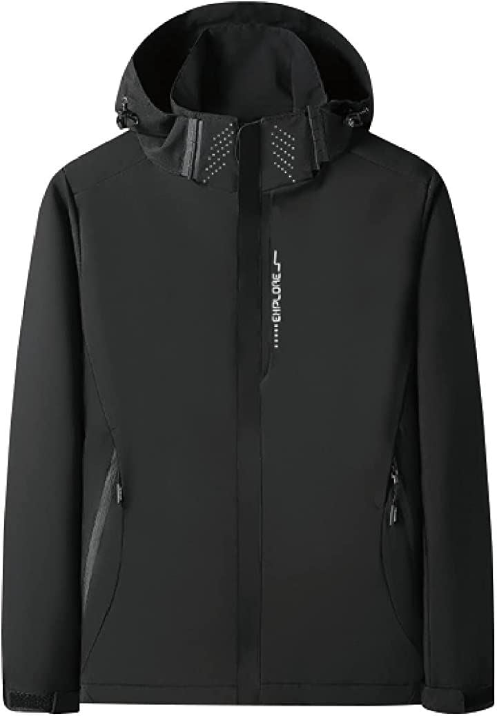 スリージョイ ウィンドブレーカー レディース メンズ 男女兼用 ユニセックス アウトドアジャケット マウンテンパーカー フード付( ブラック（女性）, XL)