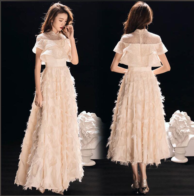 パーティードレス 袖あり ミモレ丈 ロング丈 プリンセスライン お嬢様 お呼ばれ 結婚式 ロングドレス 演奏会ドレス 成人式 ドレス ワンピース 大人 発表会 ステージドレス ウェディングドレ