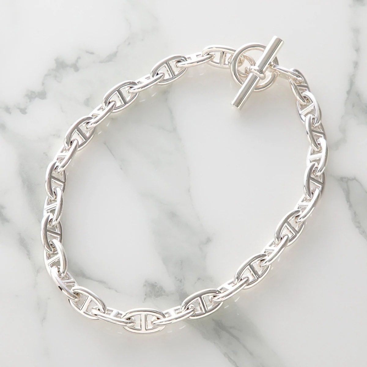 HERMES エルメス ネックレス Chaine dancre GM 29コマ H101263B シェーヌダンクル レディース アンカーチェーン silver925 ロゴ刻印 SV/シルバー