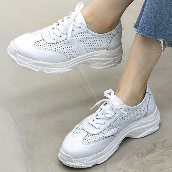 革パンチングキ高さ女性女子スリッポン運動靴スニーカー5cm sy255_P347461425 9,168円