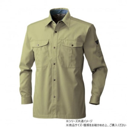 桑和 4445 長袖シャツ Mサイズ マスタード(92)