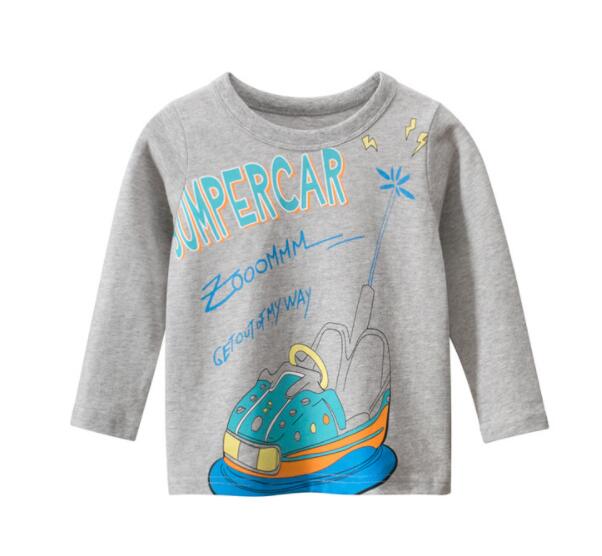 2024年春秋新しい子供服男の子の プリントカジュアル長袖Tシャツ 90-140cm5A37