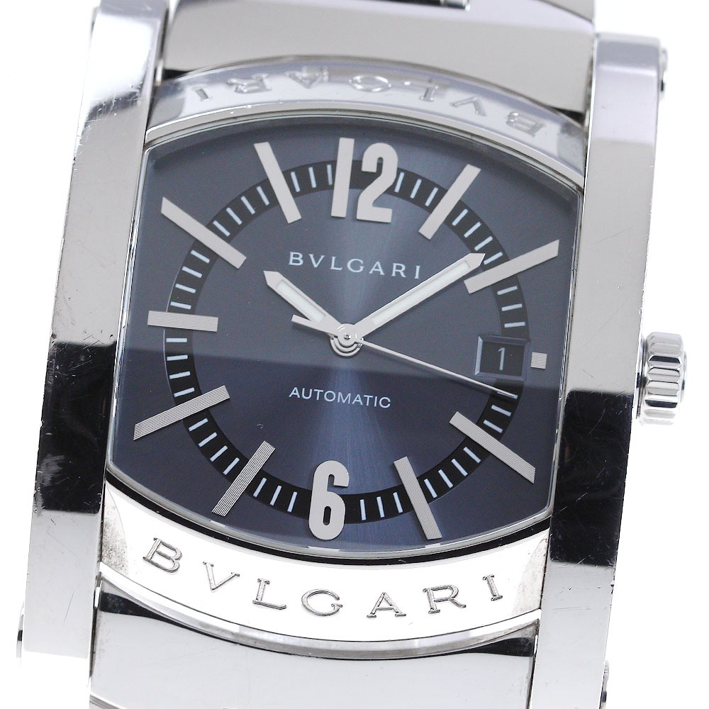 ブルガリ BVLGARI AA48S アショーマ デイト 自動巻き メンズ 保証書付き_821849【中古】