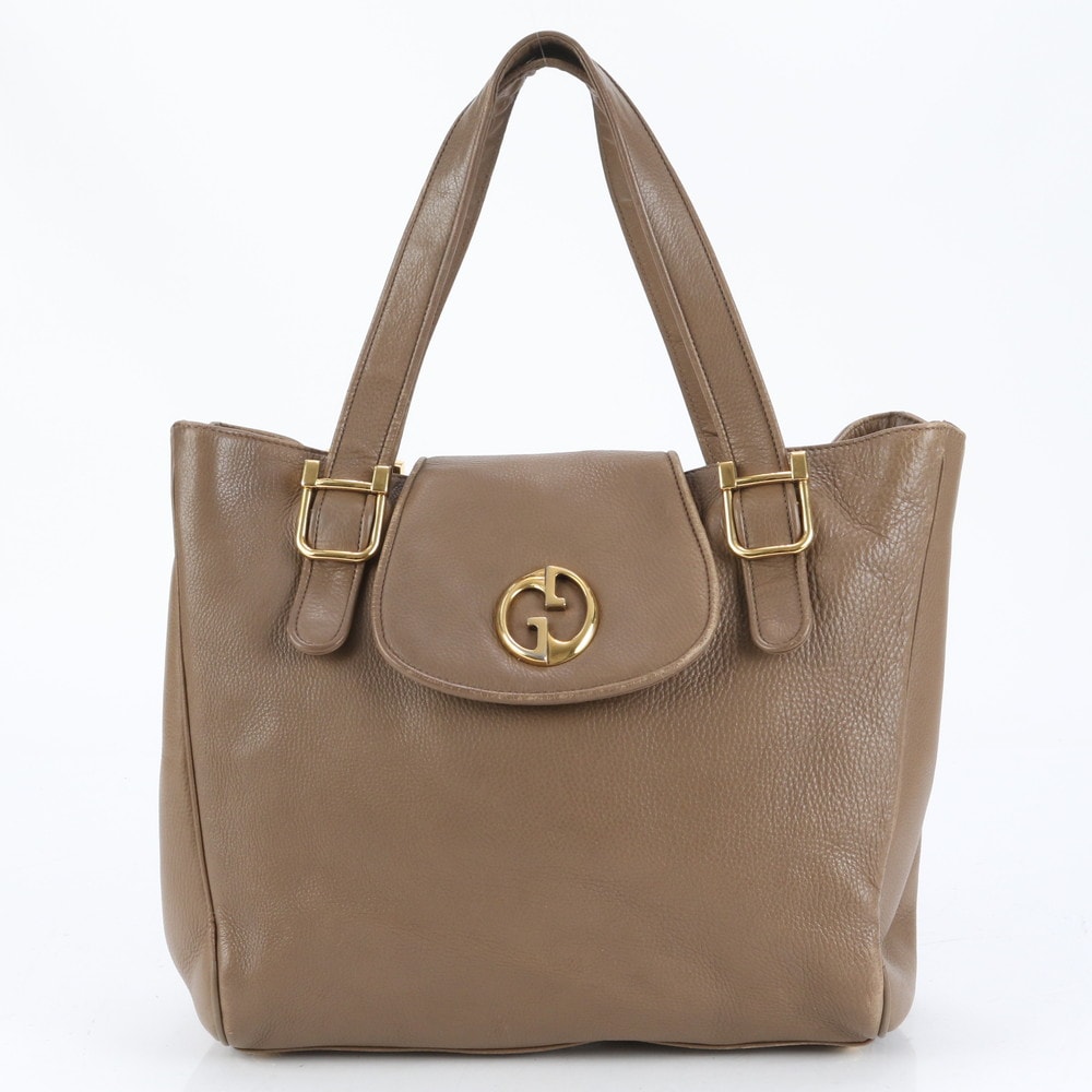 美品 インターロッキング G 251826 レザー トート バッグ 肩掛け ショルダー ハンド A4 レディース RRE CQ26-8 中古