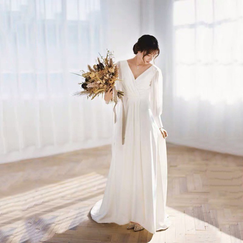 ウェディングドレス 二次会 花嫁 白 Aライン 大きいサイズ 海外挙式 パーティードレス 披露宴 ブ