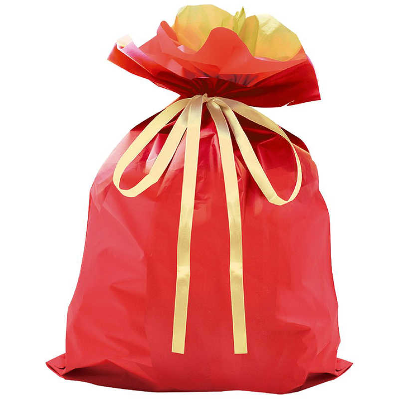 ササガワ　巾着袋 レッド 450×560＋120 50P　503659