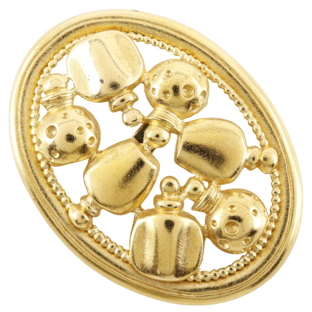 パフュームボトル 香水モチーフ ブローチ 金メッキ 約17.0g レディース 中古品