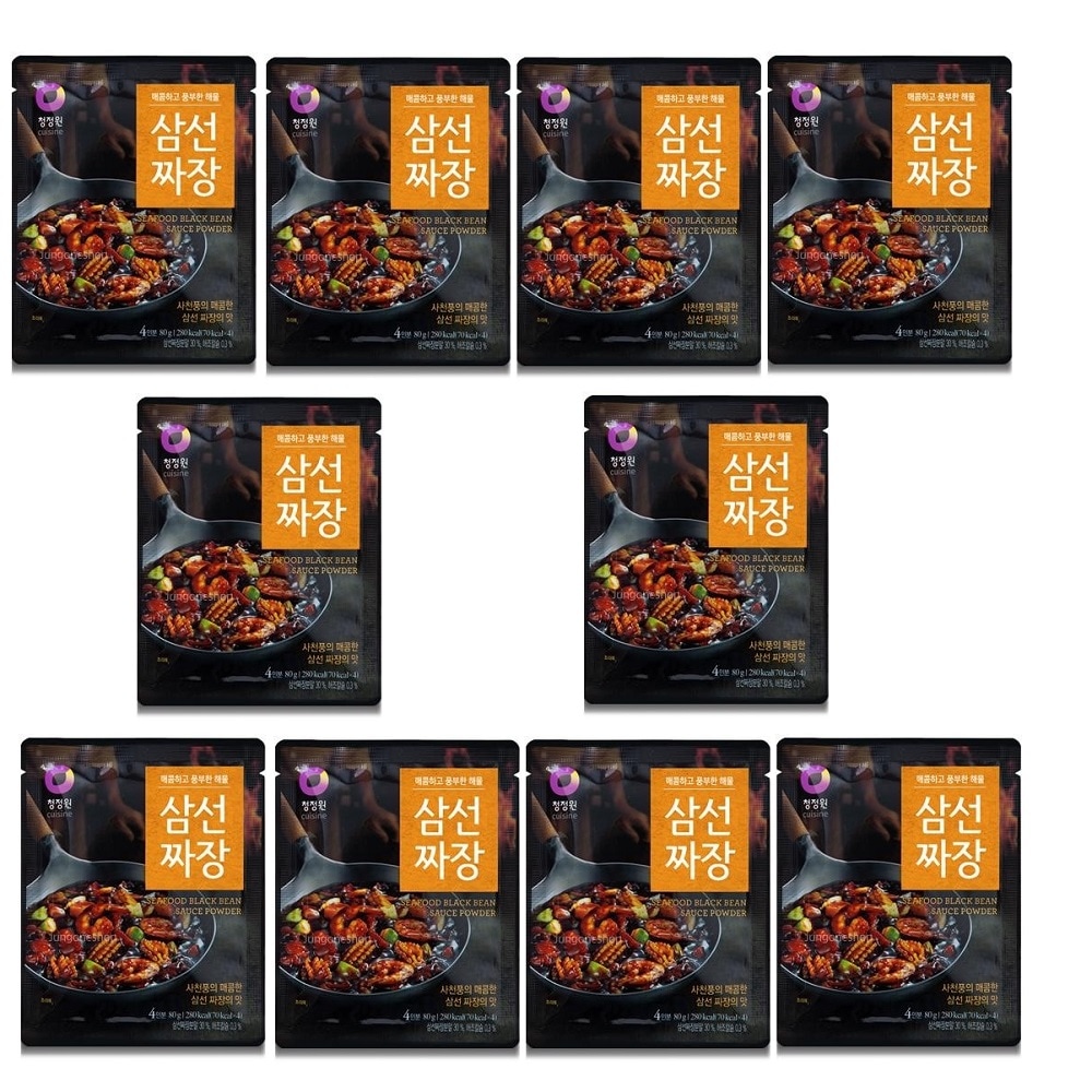 韓国-K FOOD-チョンジョンウォン 三線ジャージャー麺(粉末) 80gx10 計800g 手軽ミールキット調味料-K MEAL