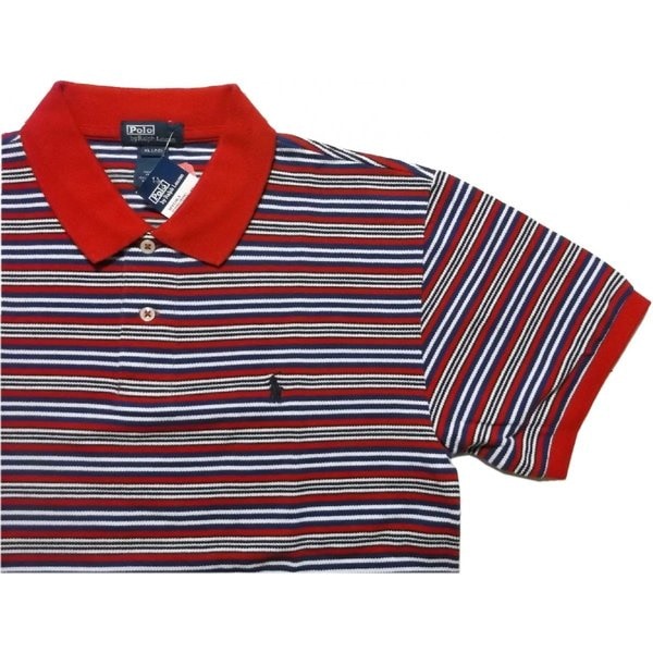 ボーイズサイズ 半袖 ボーダー ワンポイント 鹿の子 ポロシャツ レッド boys PR2-110