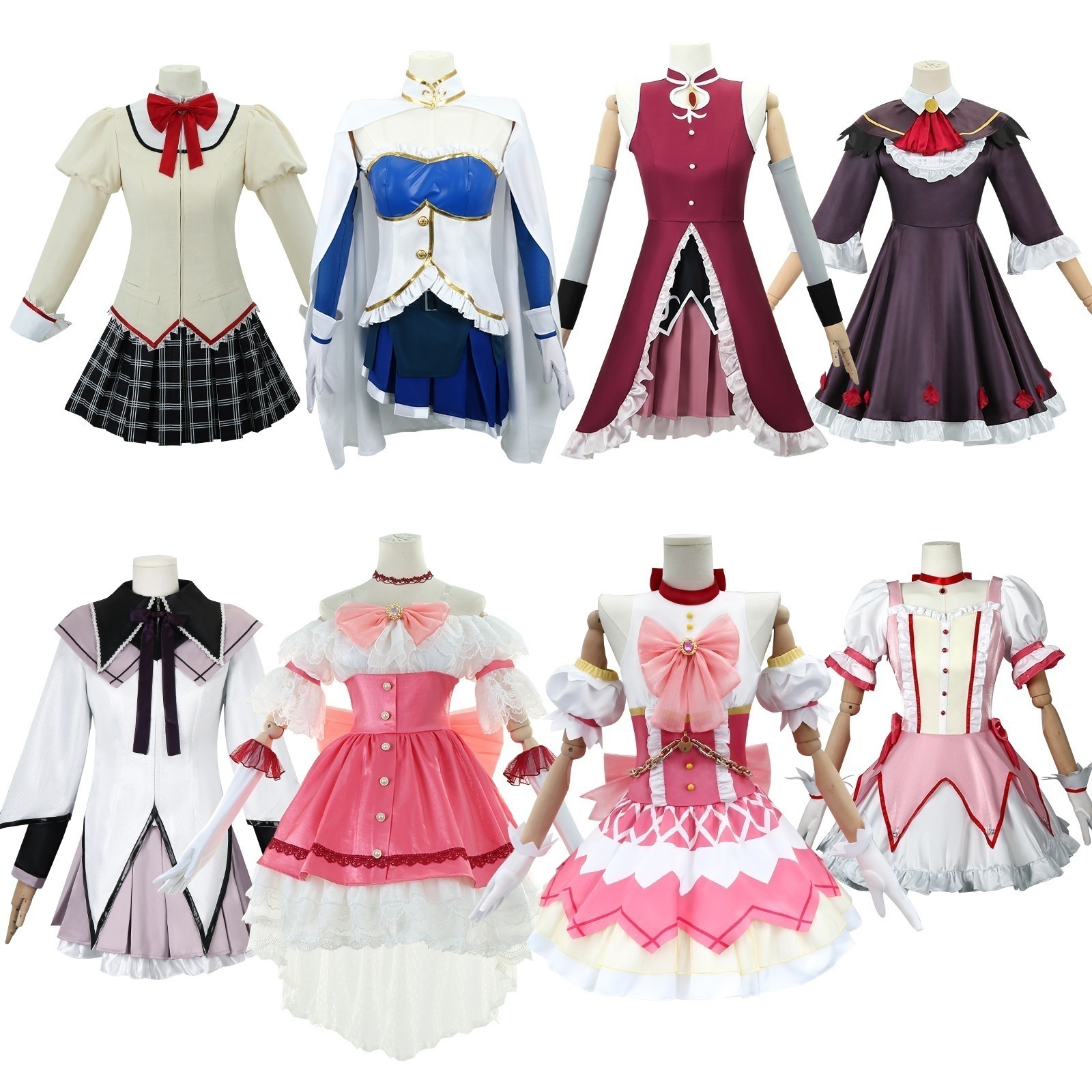 魔法少女まどかcos服暁美炎鹿目円ピンクドレスコスプレ服美树沙耶香制服