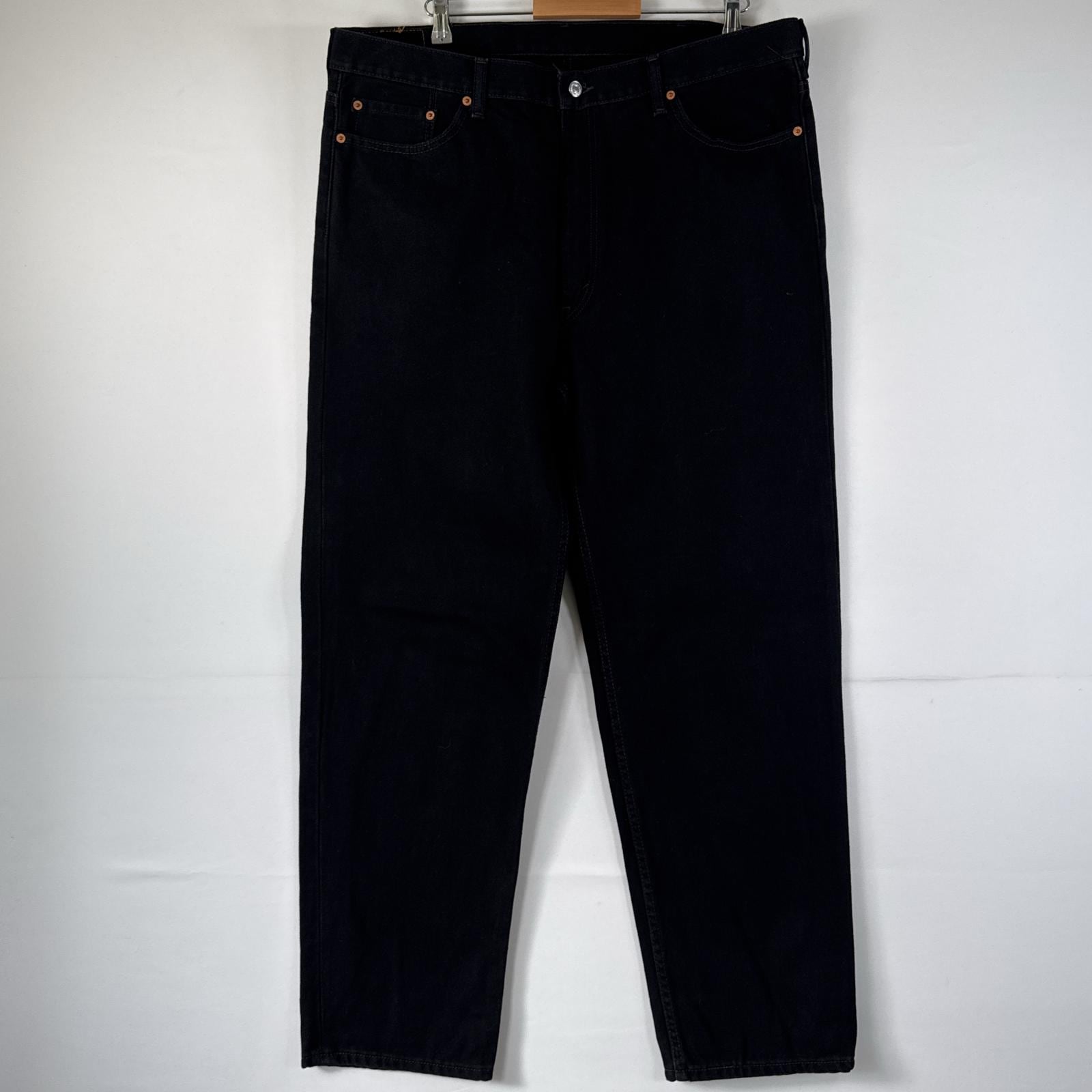 古着 デニムパンツ 550ジーパン テーパード 大きいサイズ ジップフライ ジーンズ オーバーサイズ w42 L34 ブラック メンズ