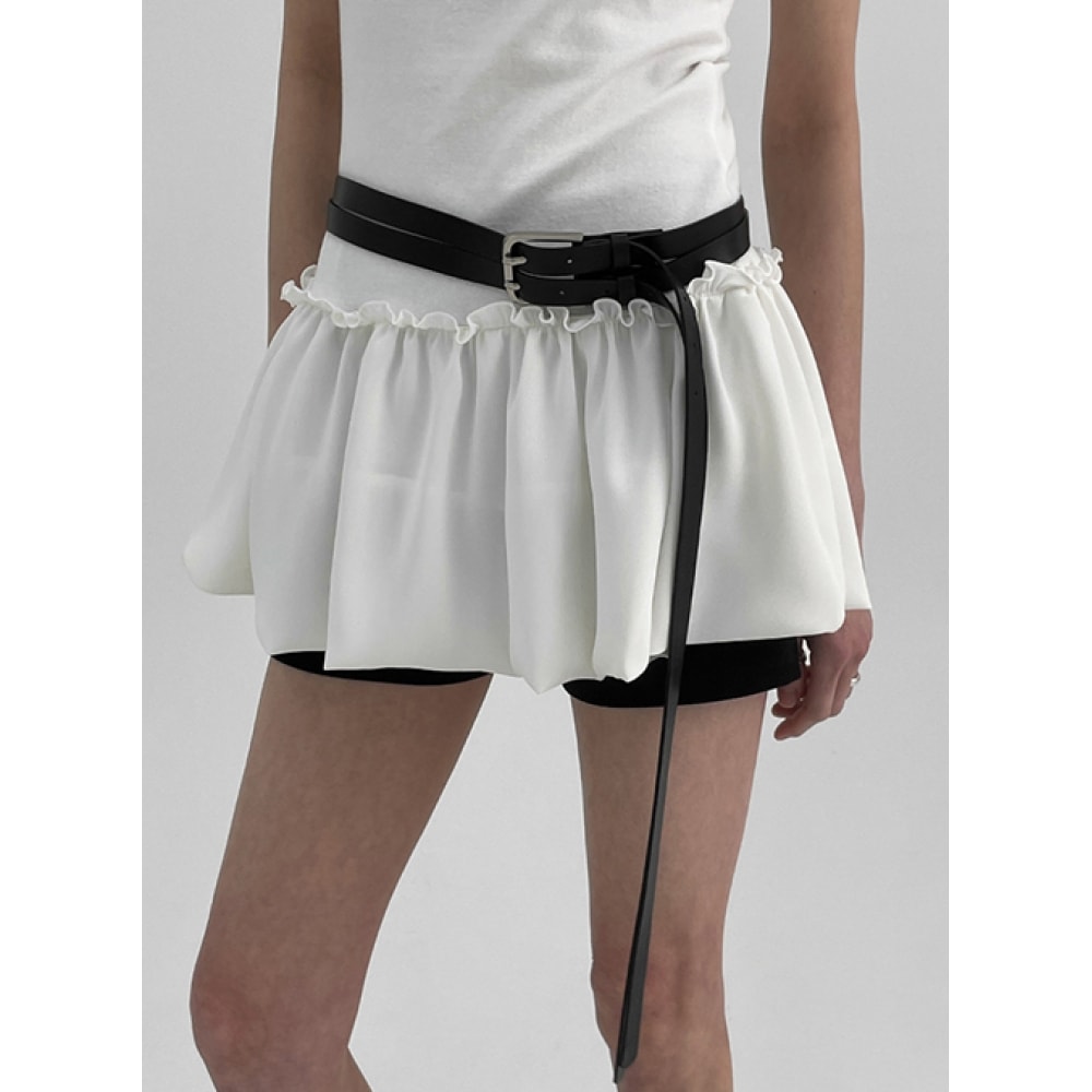 ブラックアップ レザー ベルト ダブルストラップ ティケン