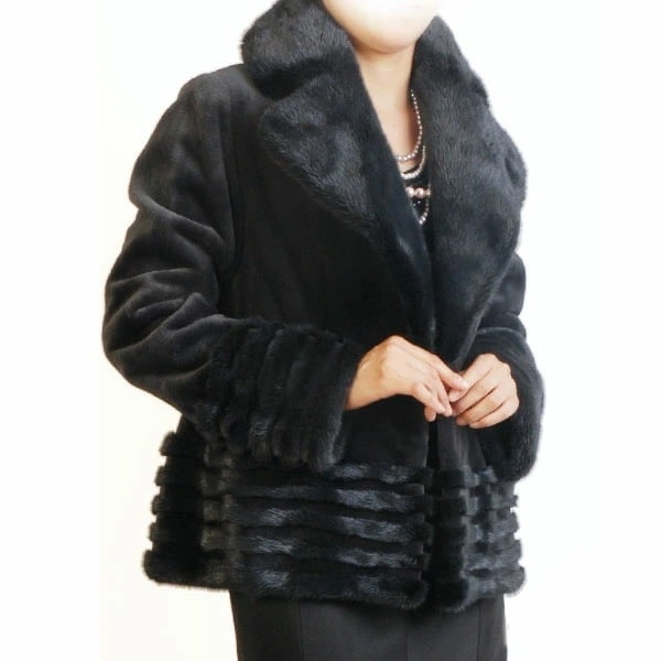 チャコールグレーシェアードミンクジャケット ギフト (No.103721r)