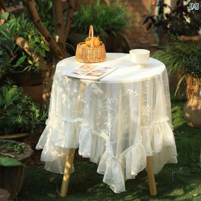 テーブル クロス おしゃれ 正方形 長方形 フレンチ レトロ シンプル レース ラウンド ダイニング コーヒー ガーデン ロマンチック 白