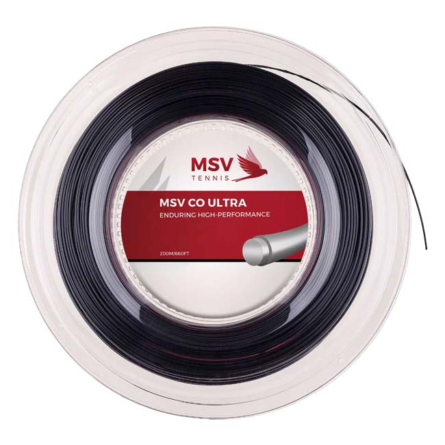 MSV(エムエスブイ) Co ULTRA Coウルトラ 1.20／1.25／1.30mm ブラック 200Mロール 硬式テニス ポリエステルガット