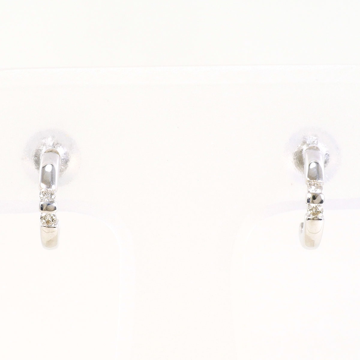 K14 14金 WG ホワイトゴールド ピアス ダイヤモンド 0.02ct 総重量約0.6g 中古