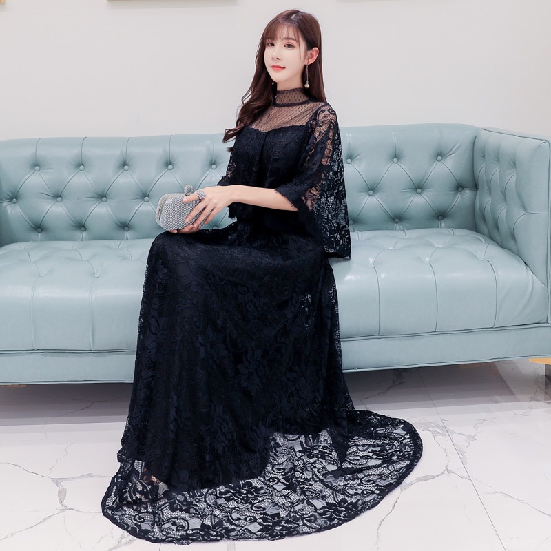 パーティー ドレス レディース服 結婚式 ワンピース 二次会 発表会 20代 30代 40代 50代イブニングレディースエレガントイブニングドレス肩カバーメッシュ大きいサイズロングスタイル魅力的なスリ