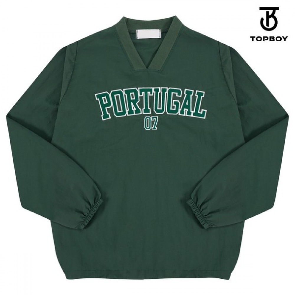 (TOPBOY) ポルトガルオーバーフィットウインドブレーカースウェットシャツ (PN035)