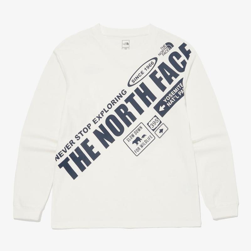 NT7TQ52S キッズエクスプローラーレタリング長袖ラウンドTシャツ KS EXPLORER LETTERING L/S R/TEE