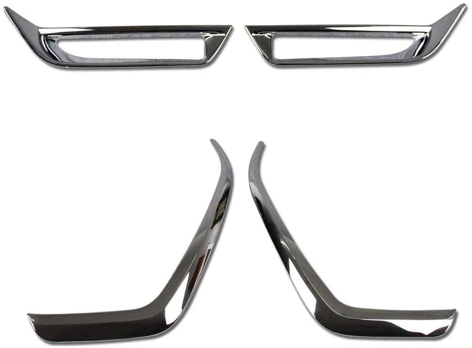 日産 デイズ（DAYZ）ハイウェイスター B4系 フロント＋リア フォグランプ ガーニッシュ カバー フレーム フォグライト メッキシルバー