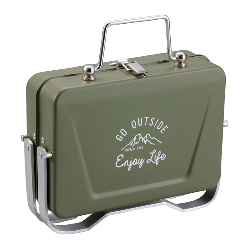 モンテ V型卓上グリル B6型 （オリーブ） トレッキング キャンプ用品 調理用具 (UG81)